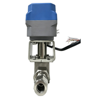 Vanne à boisseau sphérique électrique modulante 4-20 mA haute pression 3 voies en acier inoxydable 316L avec raccord DN8-DN50