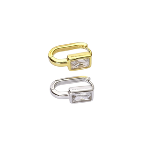 Orecchini a Perno Minimalisti E3384 con Cristalli in Oro Bianco, Gioielli Unisex - Product Image 1