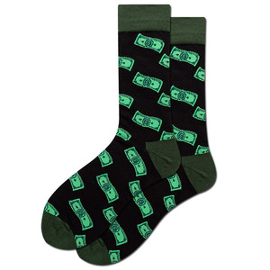 XIANGHUI Vente en gros de chaussettes amusantes en coton jacquard à motif géométrique de frites, 40 couleurs, nouvelle collection mode femme - Product Image 5