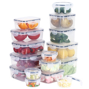 Lot de 16 récipients de stockage d'aliments de cuisine hermétiques en plastique transparent sans BPA avec couvercles - Product Image 6