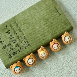 Accesorios de escritorio de madera de palisandro con forma de calabaza, 4 piezas, decoración de moda para uso en la oficina y el hogar - Product Image 1