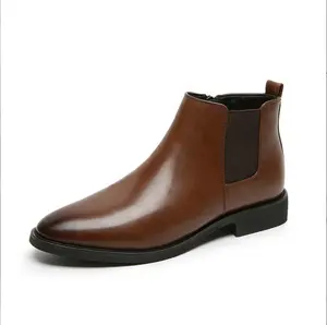 Sapatos por atacado Design minimalista dos homens apontou Toe Chelsea Botas sapatos botas homem