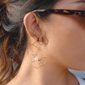 Pendientes Artesanales de Acero Inoxidable al por Mayor, Pendientes Colgantes Artesanales, Joyería Bohemia Chic para Mujer - Product Image 3