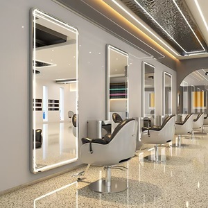 Miroir de salon de coiffure moderne DAOMENG en verre avec éclairage LED et bande lumineuse - Usage commercial - Product Image 5