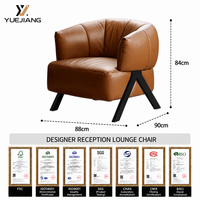 Moderner Echtleder-Einzelsessel Ergonomischer Umweltfreundlicher Leichtgewichtiger Esszimmer-Außenbereich-Wohnzimmer-Möbel