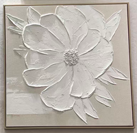 Décoration d'intérieur, œuvre d'art sur toile faite à la main, peinture moderne texturée blanche épaisse, art mural abstrait 3D