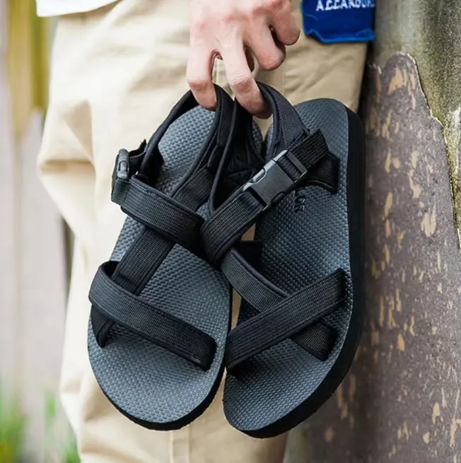 Summer indoor outdoor durable flat convenient casual sports rubber men's sandals