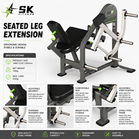 Machine à extensions de jambes assise SK Commercial, à charge libre, pour entraînement des quadriceps, avec dossier réglable, équipement de gym certifié CE