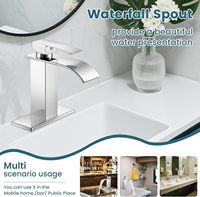 Keran Kamar Mandi Modern Tanpa Sentuh Berbahan Stainless Steel dengan Sensor, Pegangan Tunggal, Pemasangan di Dek, Inti Katup Keramik, Lubang Tunggal.