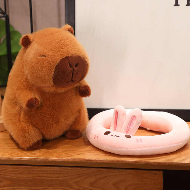 Hot Selling Stuffed Capybara with Removable 7 Different Decoration