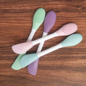 Double-Ended <b>Silicone</b> Facial Mask Brush Soft Bristle Mixing <b>Tool</b> For Face Care Portable Makeup Applicator - Product Image 3