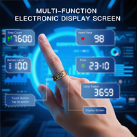 Anillo Inteligente AMOVAN con Pantalla LED, Monitor de Salud y Botón Táctil