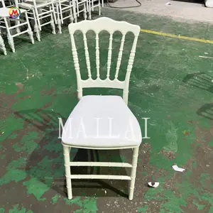 Outdoor pp resin waterproof white plastic royal napoleon chair for banquet party plastic stacking chair