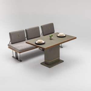 Juego de Comedor Rosse Moderno de Metal y Madera de Teca, 6 Asientos, Muebles de Jardín para Exteriores, Diseño Duradero, Turquía - Product Image 5
