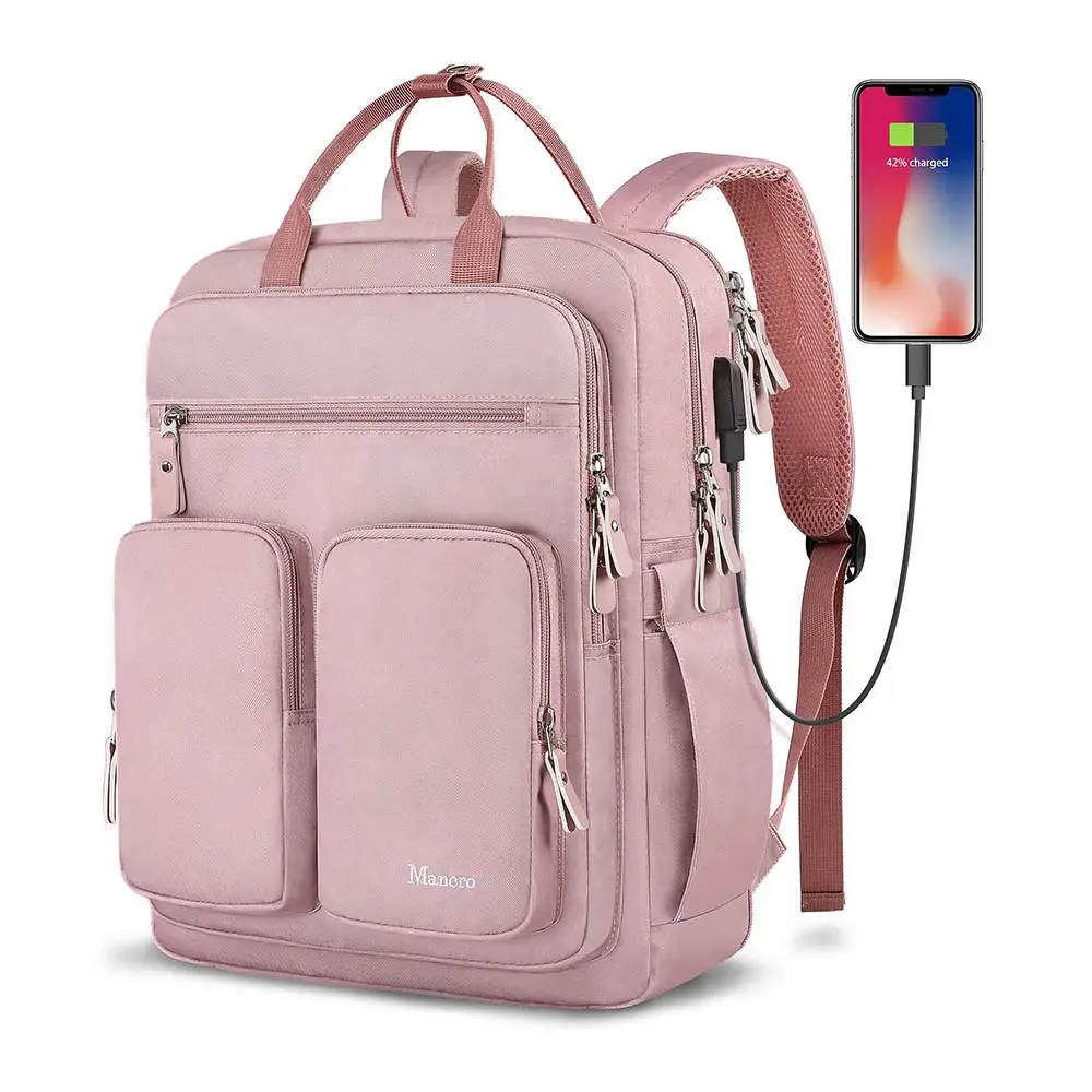 Fashion Pink Women Lady Stylish Laptop Backpack for Macbook Asus Notebook Computer Bagpack Daily Backpack