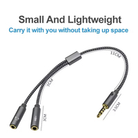 2-in-1 Computer-Headset-Adapter Kopfhörer-Mikrofon Y-Splitter-Kabel 3,5mm AUX Stereo-Audio Stecker/Buchse Mikrofonanschlüsse aus Kupfer