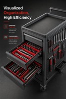Armoire de garage métallique antirouille pré-assemblée, 7 tiroirs, personnalisation OEM/ODM/OBM, étagères réglables à verrouillage 3 points, capacité de charge 130 kg