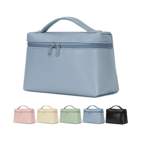 Wholesale Cosmetic Bag Large Capacity Waterproof Vegan Leather Makeup Bag Custom Logo Zipper Closure Beauty <b>Vanity</b> <b>Case</b> - Product Image 4