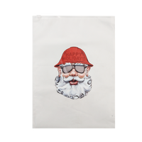 Sac en plastique transparent à fermeture éclair avec motif Père Noël, durable, en PE, pour emballage, promotion saisonnière, présentation au détail, cadeaux, vente en gros