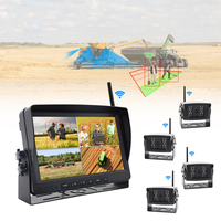 YWX 7 pouces moniteur de voiture 4Ch Ai Bsd 1080P angle mort détection humaine sauvegarde vue arrière caméra sans fil inversée