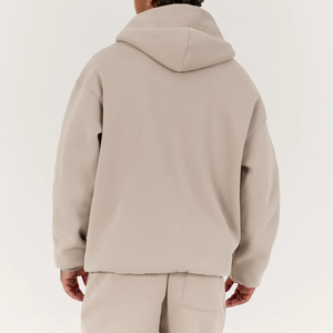 <span class=keywords><strong>Felpa</strong></span> con Cappuccio Oversize da <span class=keywords><strong>Uomo</strong></span> Personalizzata di Alta Qualità, Zip Frontale, Lavorazione a Maglia, Eco-Friendly, 350GSM, Invernale, in Poliestere/Cotone - Product Image 2