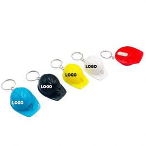 Casco de Construcción en Miniatura con Logotipo Personalizado, Recuerdos para Fiestas de Construcción, Llavero con Mini Casco de Seguridad, Llavero con Mini Linterna - Product Image 1