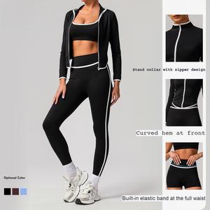 WOJIEER Abbigliamento Sportivo da <span class=keywords><strong>Donna</strong></span> all'Ingrosso, Completi Sportivi ad Alta Elasticità, Set da <span class=keywords><strong>Palestra</strong></span> e Fitness, Completi Yoga con Blocchi di Colore <span class=keywords><strong>per</strong></span> Donne - Product Image 3