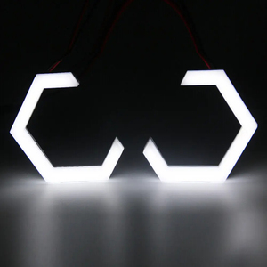 70mm Angel Eyes <strong>Hex</strong> Halo Rings Retrofit Hexagonal Running <strong>Lights</strong> LED for Headlight Projector <strong>White</strong> DRL - Product Image 4