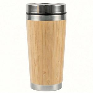 Portable <b>Thermal</b> <b>Mug</b> Stainless Steel Wide Mouth Bamboo Coffee <b>Mug</b> Insulated Cup - Product Image 2