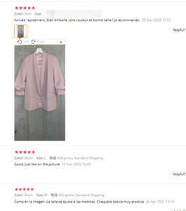 गर्मियों में शरद ऋतु सुरुचिपूर्ण महिलाओं Workwear गुलाबी रंगीन जाकेट तीन चौथाई आस्तीन नियमित रूप से फिट Minimalist कार्यालय महिलाओं रंगीन जाकेट - Product Image 3