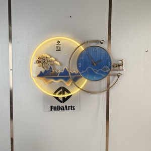 Horloge murale créative de luxe 62x37cm avec lumière LED nocturne, rétroéclairée, pour salon et salle à manger, livraison directe DDP WEEE - Product Image 6