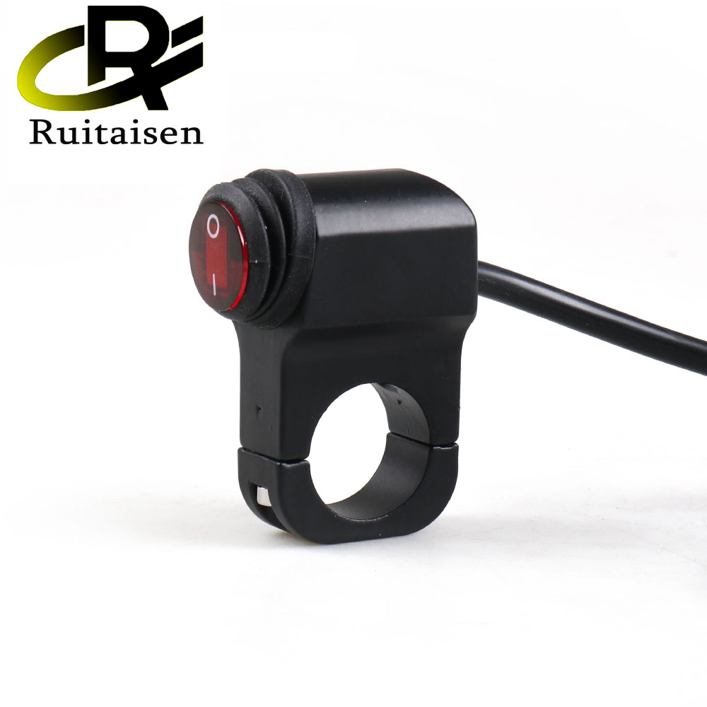 Ruitaisen на руль мотоцикла или фар на переключатель включения/выключения скутера ATV алюминиевый сплав черный легкий водонепроницаемый переключатель 12V