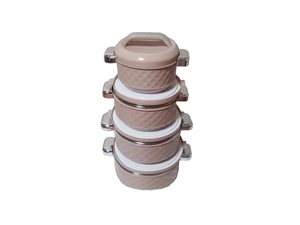 Juego de 4 Cazuelas Térmicas Premium <span class=keywords><strong>con</strong></span> Textura de Diamante, 2.3L, 4.5L, 6.5L, 8L, Aisladas para Mantener Alimentos Calientes o Fríos, <span class=keywords><strong>con</strong></span> Asas Metálicas, para Catering - Product Image 4