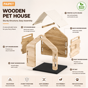 <span class=keywords><strong>AIPET</strong></span> Holz-Tierhaus, A-Rahmen Hundehaus und Katzenhaus mit Atmungsaktivem Netzdach, Massivholz-Tiervilla, Großhandel Maßanfertigung - Product Image 2