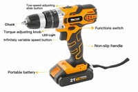 Perceuse sans fil personnalisée 21 V batterie marteau visseuse 10mm perceuse électrique 35n. M outils de forage ensemble combiné