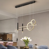 Lustre LED suspendu en forme de longue bande pour îlot de cuisine, bureau ou salle à manger, style nordique, éclairage décoratif
