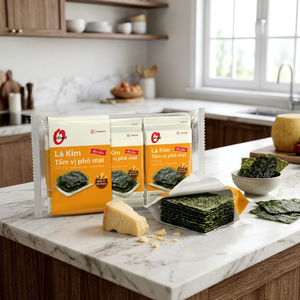 Alga Marina - Alga Marina Sazonada con Queso 5g - 3/16 Paquetes - Alimento Saludable 100% Alga Marina de Corea - Listo para Comer - Marca O'food - Product Image 1