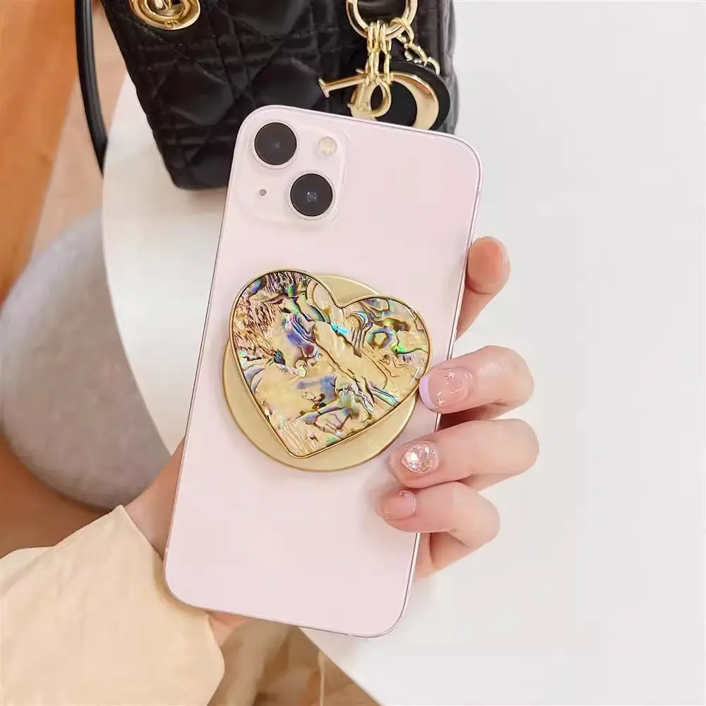 Poignée de téléphone portable en acrylique de haute qualité en gros avec prise de téléphone en forme de coeur Logo personnalisé pour poignée de téléphone portable