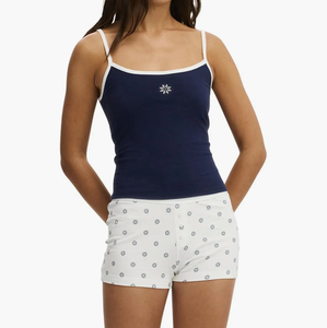 Conjunto <span class=keywords><strong>de</strong></span> Pijama Sexy para Mujer, Estampado, Tirantes Ajustables, Camiseta sin Mangas, Pantalones Cortos, Pijama Suave, Ropa <span class=keywords><strong>de</strong></span> Dormir Holgada para Mujer, Ropa <span class=keywords><strong>de</strong></span> Dormir <span class=keywords><strong>de</strong></span> Verano - Product Image 4