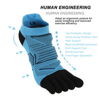 Chaussettes de sport à cinq doigts, rembourrées, pour la course à pied et le cyclisme, de haute qualité, populaires, avec logo personnalisé, vente en gros OEM