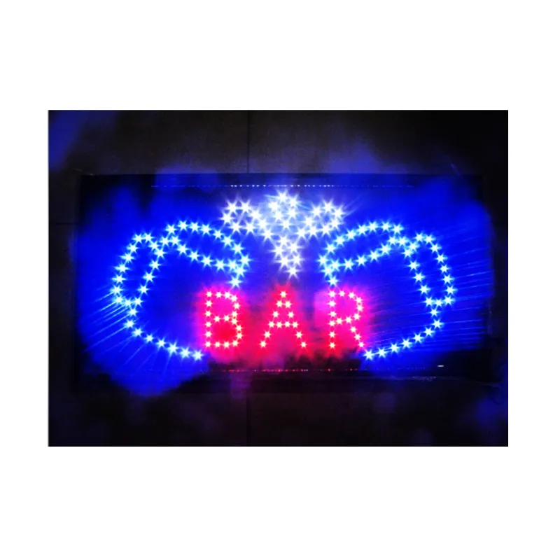 Animierte Bewegung LED Restaurant Cafe Bar Club ZEICHEN Ein/Aus-Schalter Open Light Neon