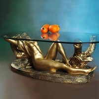 Table basse de sculpture à la main en bronze d'ornements d'intérieur d'art moderne