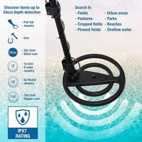 Détecteur de métaux professionnel, sensibilité et tige réglables, bobine étanche pour eaux peu profondes, 6 modes de recherche
