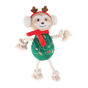 2022 New Christmas Pet Toys Fluffy Plush Rope & Tug renna Squeaky Chew Dog Toys - Product Image 5