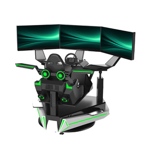เครื่องเล่นเกมอาร์เคดรถแข่งเสมือนจริงแบบเคลื่อนไหว 3 จอ สำหรับเล่นกลางแจ้ง ผลิตจากไฟเบอร์กลาส - Product Image 3