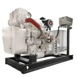 Marine use diesel gerador 300kw alimentado por cummins motor com bomba de água do mar e trocador de calor 375kva marinho gerador