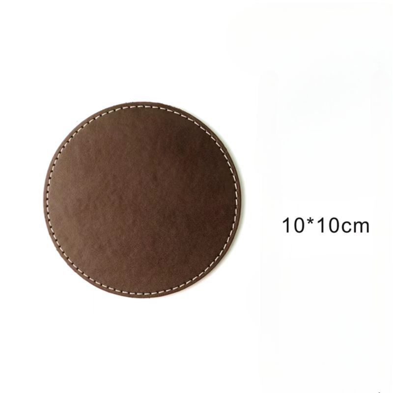 Sous-verre rond monobloc marron