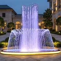 Fuente Musical con Agua Danzante, Fuente de Agua Iluminada con LED para Exteriores, Fuente Circular de Acero Inoxidable para Plaza, Decoración Comercial para Jardín