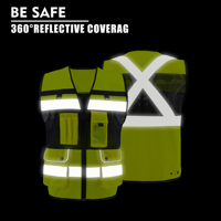 Gilet de sécurité haute visibilité personnalisé ZUJA avec logo, en stock, pour hommes, vêtements de travail réfléchissants, gilet Hivis prêt à expédier