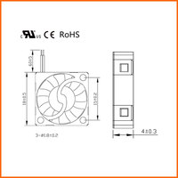Ventilateur de refroidissement axial DC de haute qualité 18x18x4mm 3.5V, micro-ventilateur sans balais haute performance pour le refroidissement de mini-électronique et de circuits imprimés